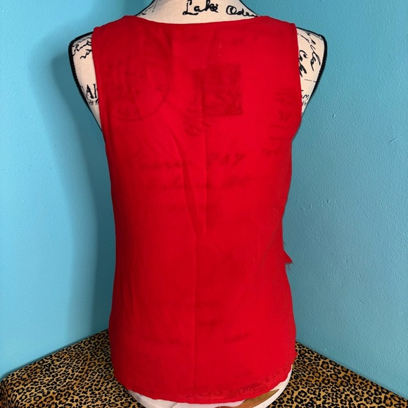 Michael Kors Red Ruffle Tank Top - Picture 3 of 4